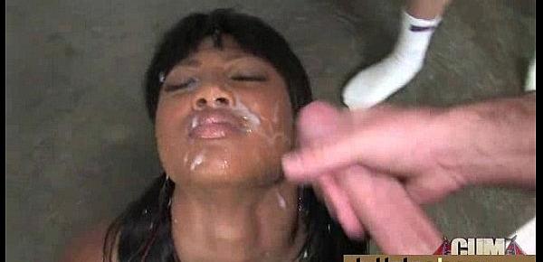  Dirty Ebony Whore Banged And Covered In Cum - Interracial 1